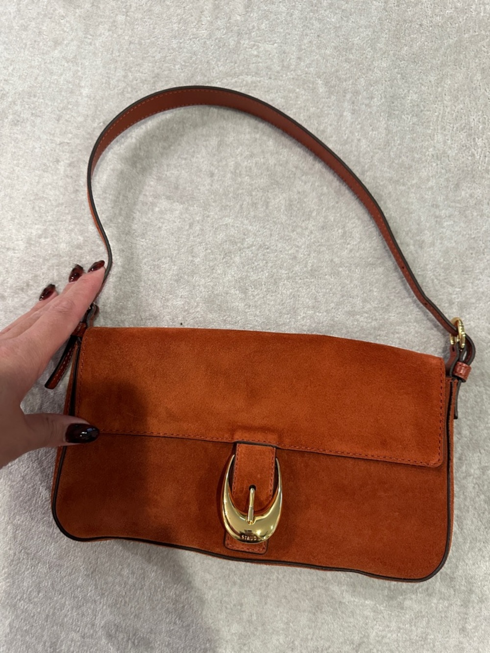 Staud orange/auburn Suede Shoulder Bag - Picture 2 of 7
